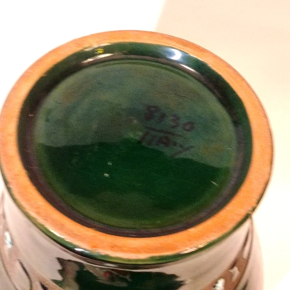 MCM Green Glazed Studio Pottery Ceramic Texture Vase Italy Fratelli Fanciullassi - Picture 6 of 6